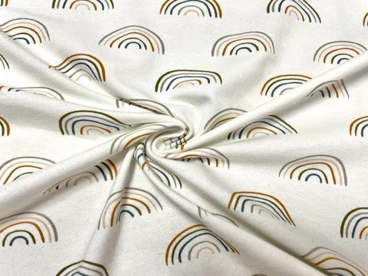 Boho Rainbow Cotton Spandex Print #163 230GSM Jersey Knit Stretch Exercise Apparel Fabric Photography 58"-60" Wide By The Yard