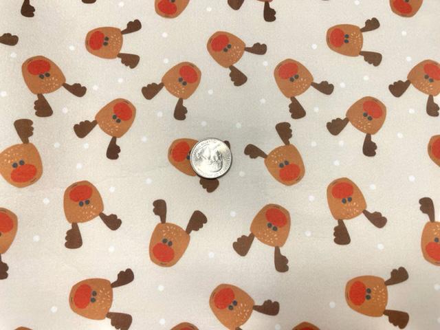Brittany Frost Designs Reindeer Xmas Super Scuba Techno Print #193 Double Knit Stretch Fabric Poly Spandex Fabric 58"-60" Wide By The Yard