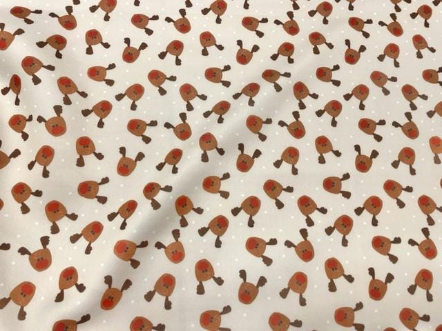 Brittany Frost Designs Reindeer Xmas Super Scuba Techno Print #193 Double Knit Stretch Fabric Poly Spandex Fabric 58"-60" Wide By The Yard
