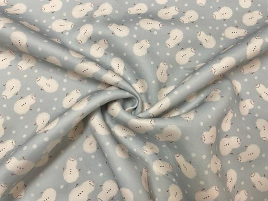 Brittany Frost Designs Snowman Xmas Super Scuba Techno Print #197 Double Knit Stretch Fabric Poly Spandex Fabric 58"-60" Wide By The Yard