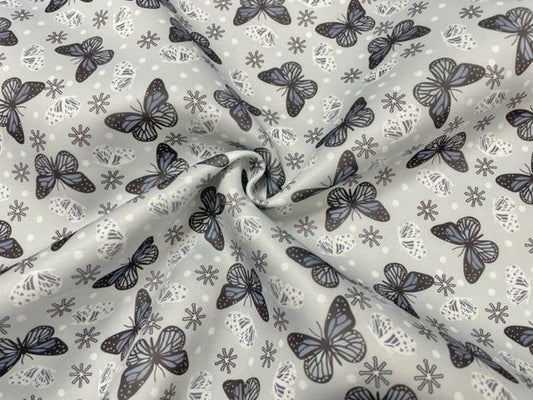 Brittany Frost Designs Butterfly Snow Super Scuba Techno Print #199 Double Knit Stretch Fabric Poly Spandex Fabric 58"-60" Wide By The Yard