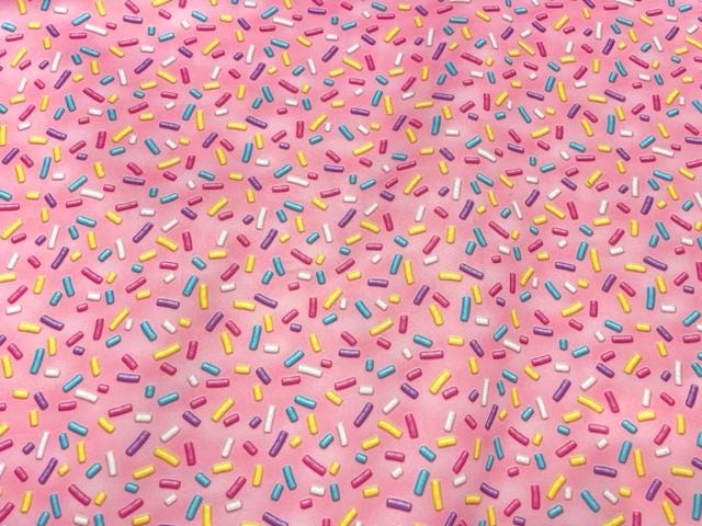 Sprinkles Pink Super Scuba Techno Print #206 Double Knit Stretch Fabric Poly Spandex Apparel Craft Fabric 58"-60" Wide By The Yard