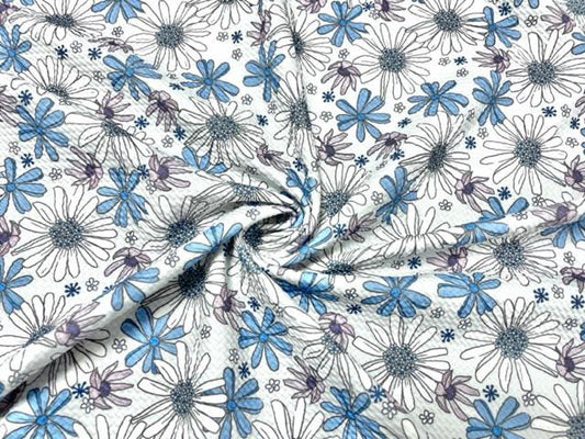 Brittany Frost Designs Winter Floral Bullet Print #862 Ribbed Scuba Double Knit Stretch Poly Spandex Apparel Craft Fabric 58"-60" Wide BTY