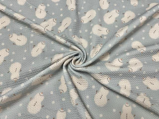 Brittany Frost Designs Winter Snowman Bullet Print #869 Ribbed Scuba Double Knit Stretch Poly Spandex Apparel Craft Fabric 58"-60" Wide BTY