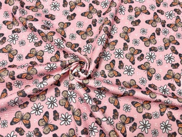 Brittany Frost Designs 90's Butterfly Bullet Print #879 Ribbed Scuba Double Knit Stretch Poly Spandex Apparel Craft Fabric 58"-60" Wide BTY