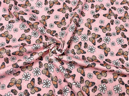 Brittany Frost Designs 90's Butterfly Bullet Print #879 Ribbed Scuba Double Knit Stretch Poly Spandex Apparel Craft Fabric 58"-60" Wide BTY