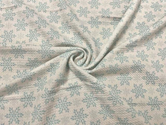 Brittany Frost Designs Snowflake Bullet Print #883 Ribbed Scuba Double Knit Stretch Poly Spandex Apparel Craft Fabric 58"-60" Wide BTY