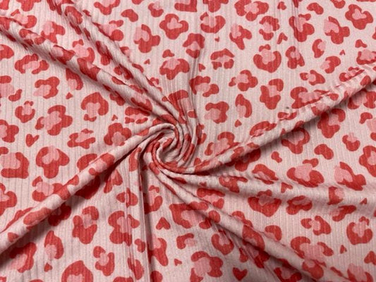 4x2 Rib Leopard Spot DBP Knit Print #518 Double Brushed Poly Spandex Stretch 190GSM Apparel Fabric 58"-60" Wide By The Yard