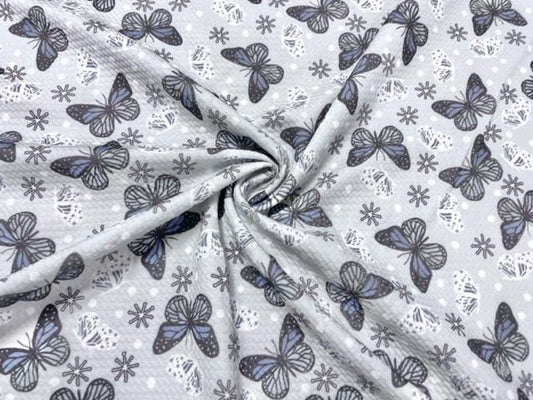 Brittany Frost Designs Butterfly Bullet Print #868 Ribbed Scuba Double Knit Stretch Poly Spandex Apparel Craft Fabric 58"-60" Wide BTY