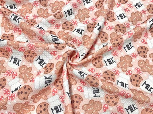 Brittany Frost Designs Milk And Cookie Bullet Print #887 Ribbed Scuba Double Knit Stretch Poly Spandex Apparel Craft Fabric 58"-60" Wide BTY