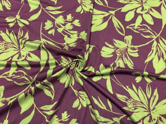 Floral Print DBP Print #977 Double Brushed Polyester Spandex Apparel Stretch Fabric 190 GSM 58"-60" Wide By The Yard