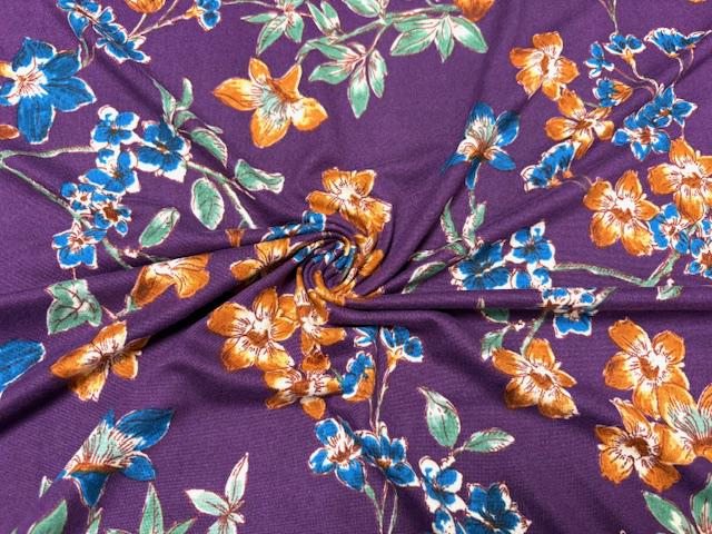 Classic Floral Print DBP Print #964 Double Brushed Polyester Spandex Apparel Stretch Fabric 190 GSM 58"-60" Wide By The Yard