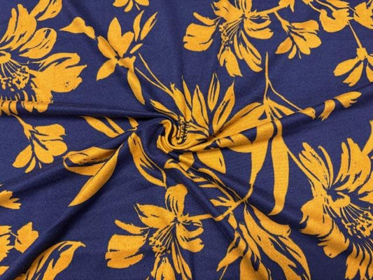 Floral Print DBP Print #971 Double Brushed Polyester Spandex Apparel Stretch Fabric 190 GSM 58"-60" Wide By The Yard
