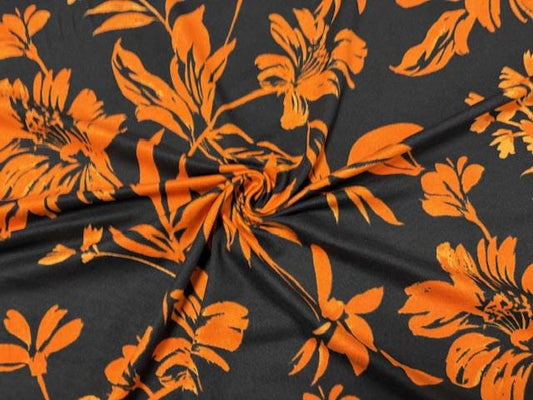 Floral Print DBP Print #973 Double Brushed Polyester Spandex Apparel Stretch Fabric 190 GSM 58"-60" Wide By The Yard