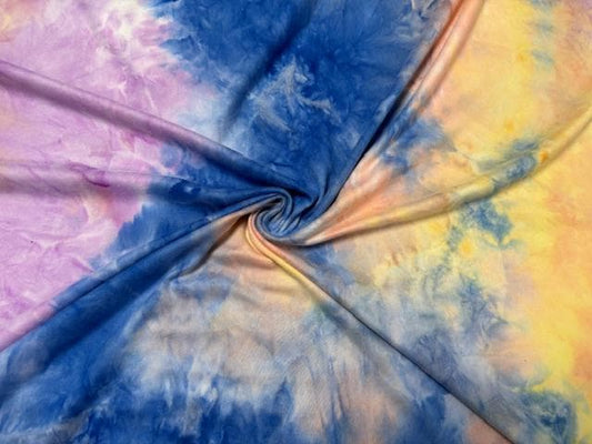 Tie-Dye Print DBP Print #982 Double Brushed Polyester Spandex Apparel Stretch Fabric 190 GSM 58"-60" Wide By The Yard