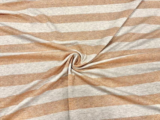 Stripe Metallic Gold Gray Jersey Knit Print #12 Rayon Spandex Stretch Soft Apparel Fabric 180 GSM 58"-60" Wide By The Yard