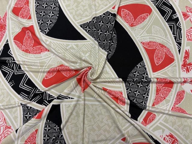 DTY Geometric Floral Print #12 Polyester Spandex Apparel Stretch Fabric 190 GSM 58"-60" Wide By The Yard