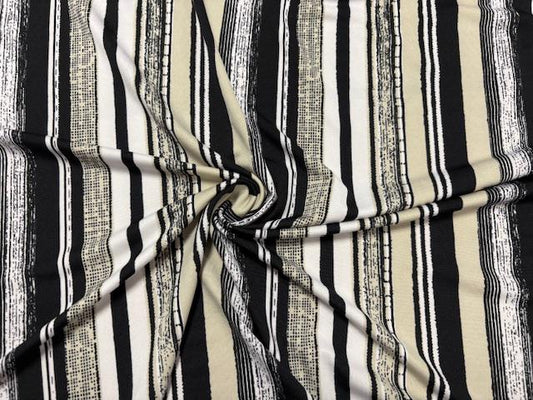 DTY Stripe Print #27 Polyester Spandex Apparel Stretch Fabric 190 GSM 58"-60" Wide By The Yard