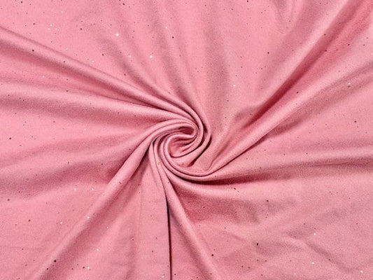 DBP Gold Sparkle Shimmer Pink #127 Double Brushed Polyester Spandex Apparel Stretch Fabric 190 GSM 58"-60" Wide By The Yard