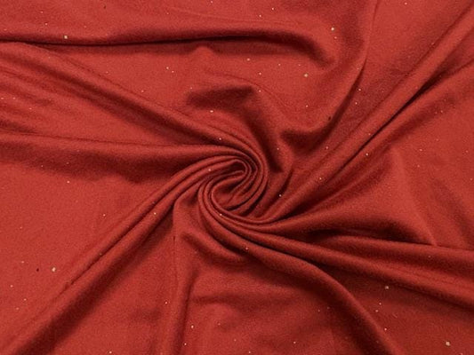 DBP Gold Sparkle Shimmer Burnt Orange #129 Double Brushed Polyester Spandex Apparel Stretch Fabric 190 GSM 58"-60" Wide By The Yard
