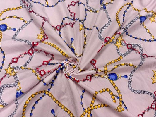 Jewelry DBP Print #985 Double Brushed Polyester Spandex Apparel Stretch Fabric 190 GSM 58"-60" Wide By The Yard