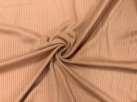 Nude DBP 4X2 Rib Knit #65 Double Brushed Polyester Spandex Stretch 190GSM Apparel Fabric 58"-60" Wide By The Yard