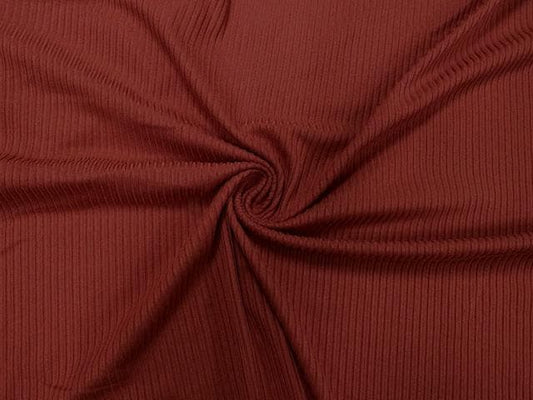 Burnt Orange DBP 4X2 Rib Knit #67 Double Brushed Polyester Spandex Stretch 190GSM Apparel Fabric 58"-60" Wide By The Yard