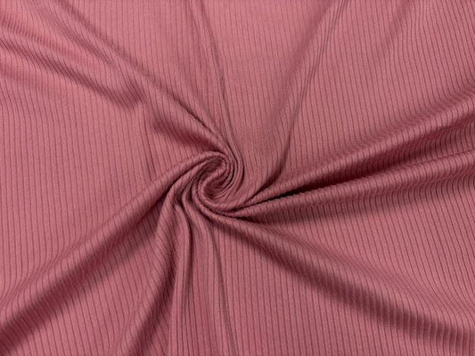 Rose DBP 4X2 Rib Knit #68 Double Brushed Polyester Spandex Stretch 190GSM Apparel Fabric 58"-60" Wide By The Yard