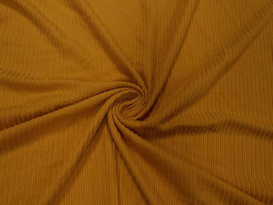 Mustard DBP 4X2 Rib Knit #74 Double Brushed Polyester Spandex Stretch 190GSM Apparel Fabric 58"-60" Wide By The Yard