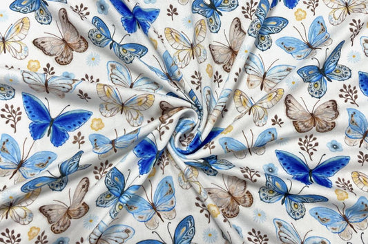 Swimwear Fabric Butterflies Activewear Print #489 Polyester Spandex Stretch By The Yard