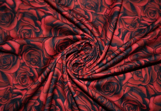 Swimwear Fabric Roses Activewear Print #03 Polyester Spandex Stretch By The Yard