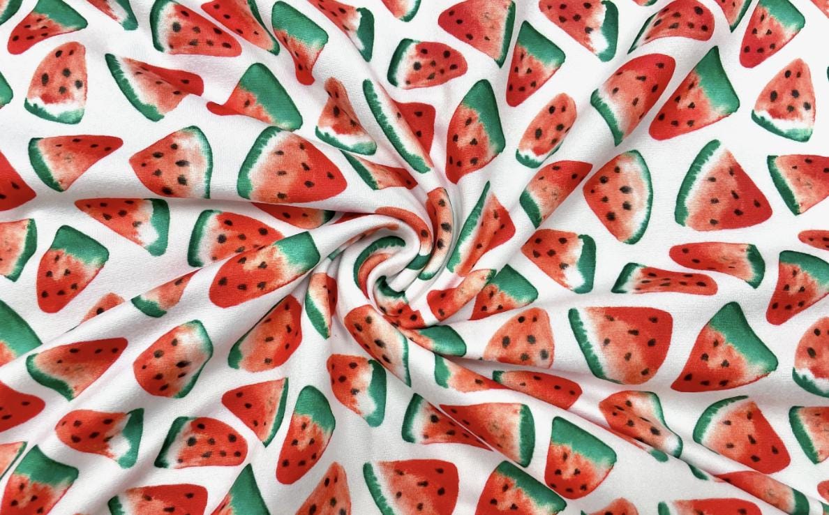 Swimwear Fabric Watermelon Activewear Print #503 Polyester Spandex Stretch By The Yard