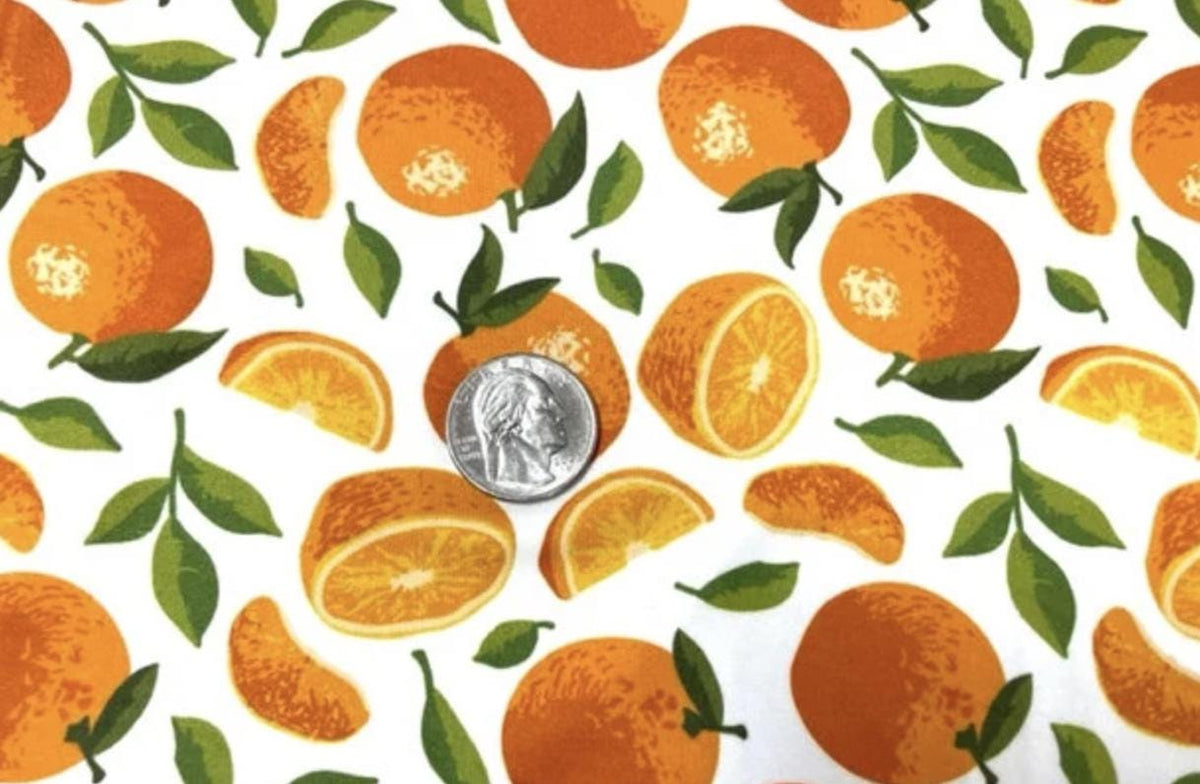 Swimwear Fabric Oranges Activewear Print #730 Polyester Spandex Stretch By The Yard