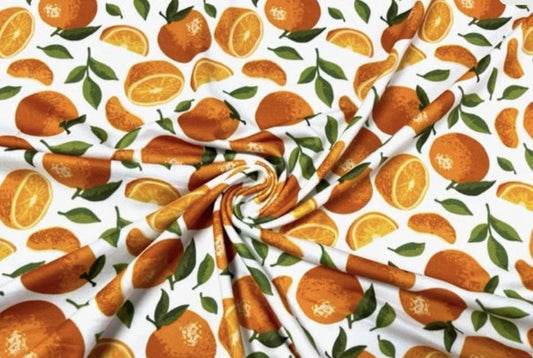 Swimwear Fabric Oranges Activewear Print #730 Polyester Spandex Stretch By The Yard