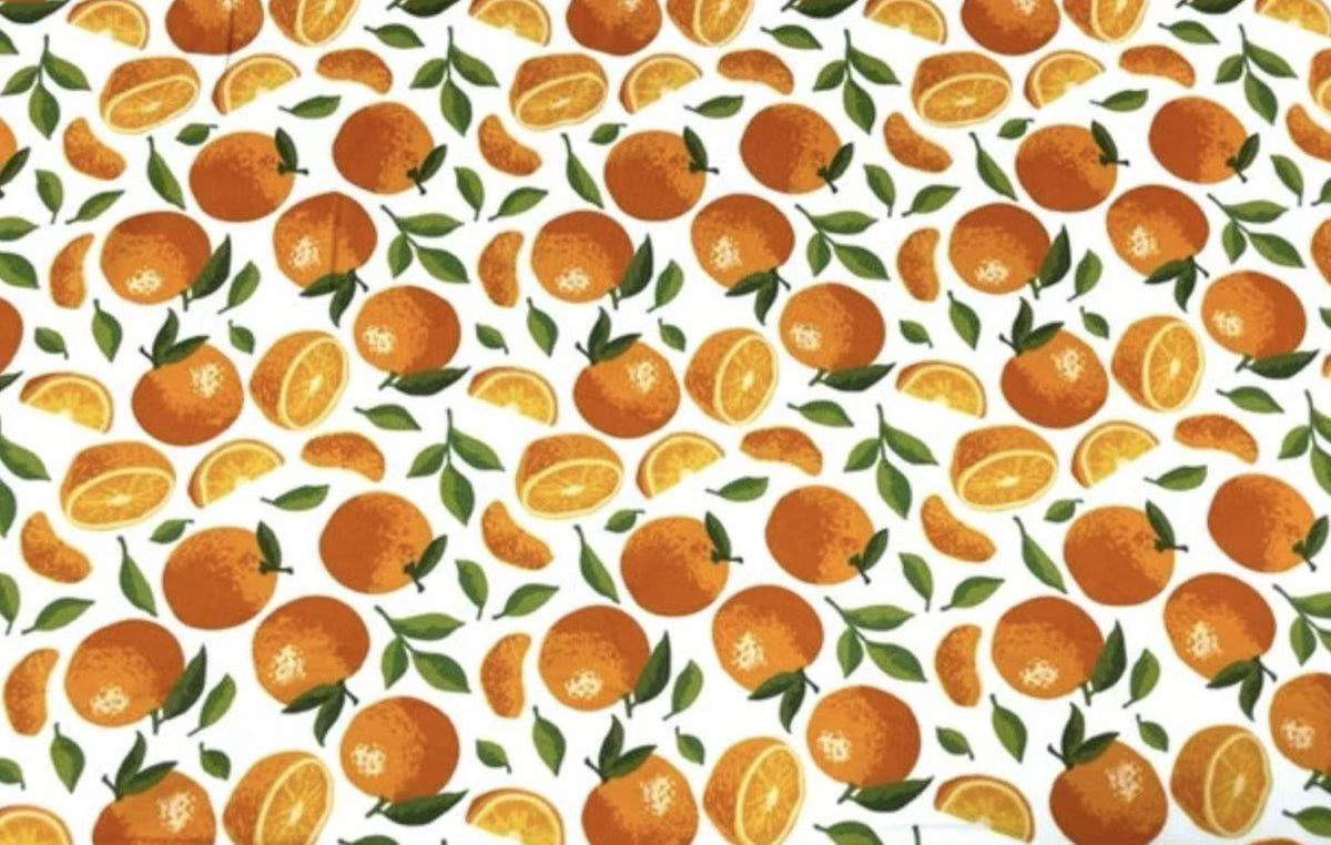 Swimwear Fabric Oranges Activewear Print #730 Polyester Spandex Stretch By The Yard