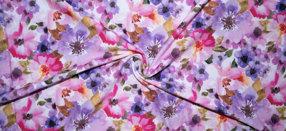 Swimwear Fabric Floral Activewear Print #203 Polyester Spandex Stretch By The Yard