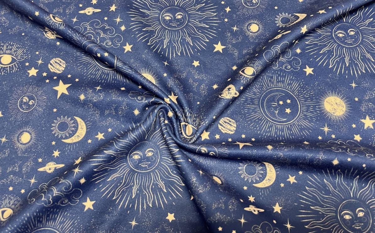 Swimwear Fabric Constellations Activewear Print #443 Polyester Spandex Stretch By The Yard