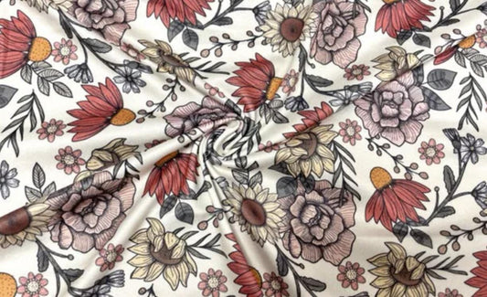 Swimwear Fabric Brittany Frost Designs Wildflower Activewear Print #853 Polyester Spandex Stretch By The Yard