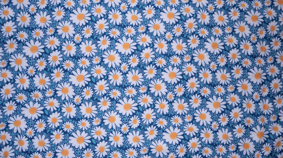 Swimwear Fabric Daisy Floral Activewear Print #206 Polyester Spandex Stretch By The Yard