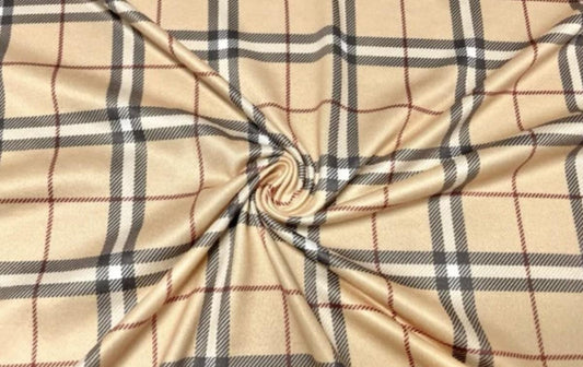 Swimwear Fabric Designer Plaid Activewear Print #813 Polyester Spandex Stretch By The Yard