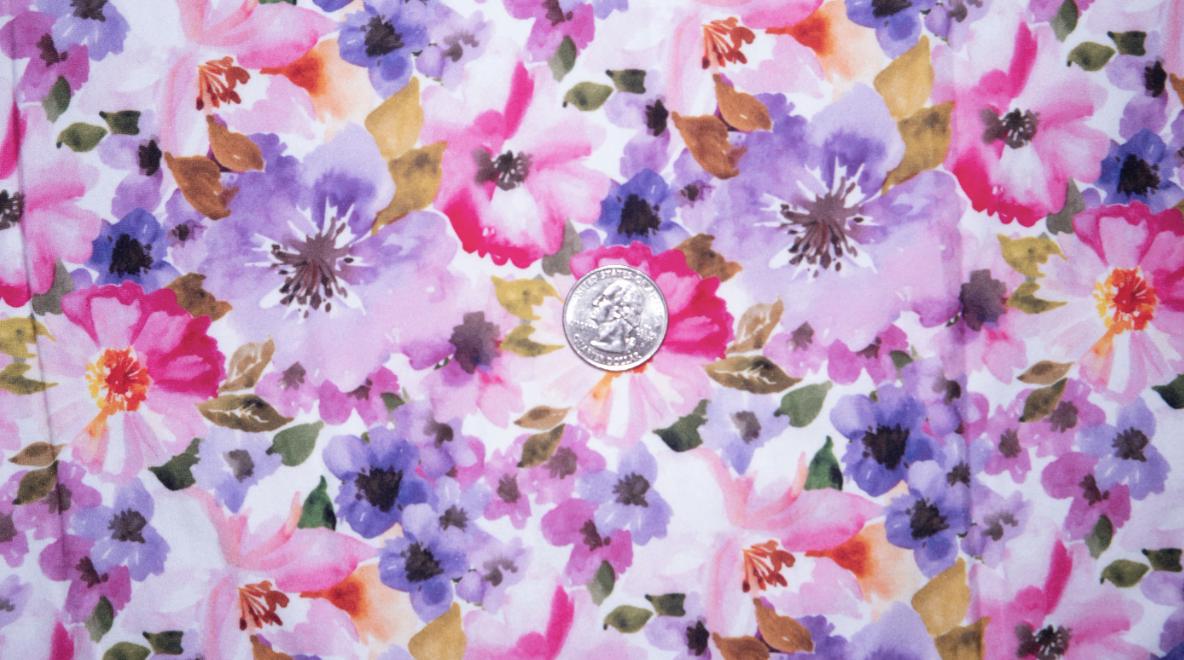 Swimwear Fabric Floral Activewear Print #203 Polyester Spandex Stretch By The Yard