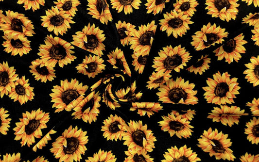 Swimwear Fabric Sunflowers Activewear Print #488 Polyester Spandex Stretch By The Yard
