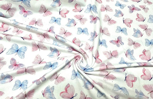 Swimwear Fabric Butterflies Activewear Print #430 Polyester Spandex Stretch By The Yard