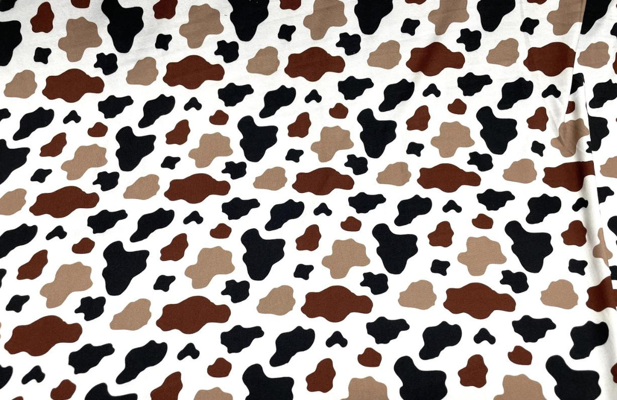 Swimwear Fabric Cow Spot Activewear Print #466 Polyester Spandex Stretch By The Yard