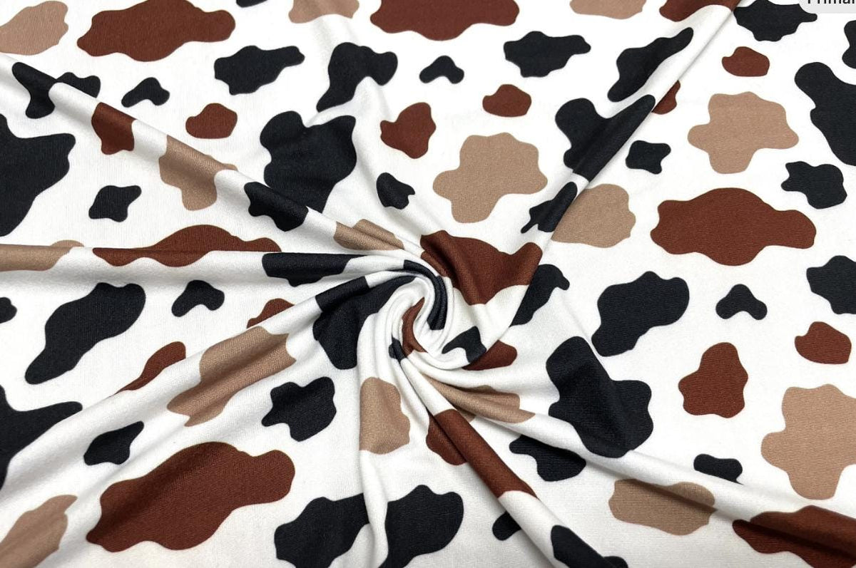 Swimwear Fabric Cow Spot Activewear Print #466 Polyester Spandex Stretch By The Yard