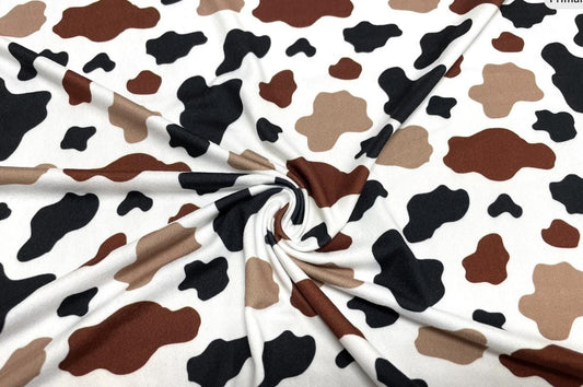 Swimwear Fabric Cow Spot Activewear Print #466 Polyester Spandex Stretch By The Yard