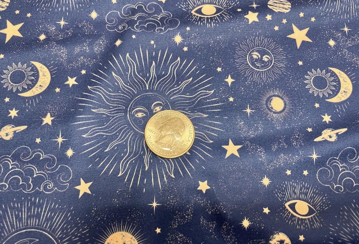 Swimwear Fabric Constellations Activewear Print #443 Polyester Spandex Stretch By The Yard