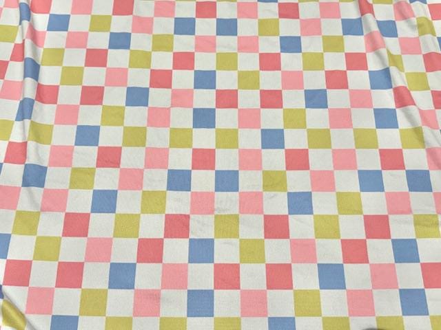 Swimwear Fabric Spring Checkerboard Activewear Print #992 Polyester Spandex Stretch By The Yard
