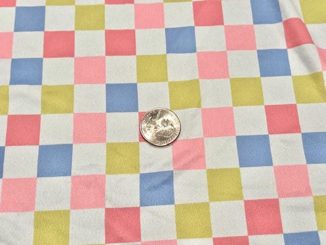 Swimwear Fabric Spring Checkerboard Activewear Print #992 Polyester Spandex Stretch By The Yard