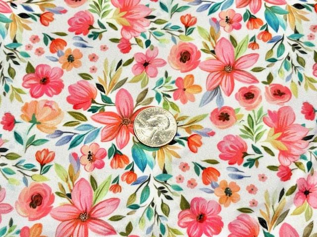 Swimwear Fabric Floral Activewear Print #993 Polyester Spandex Stretch By The Yard